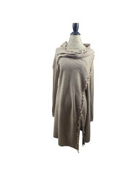 Matilda Jane Come on Over Drape Wrap Cardigan Boho Fringe Woman Small Button